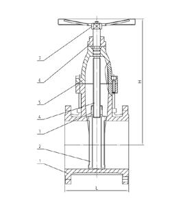 Z45X Nonrising Stem Soft Seal Gate Valve Series constructral diagram